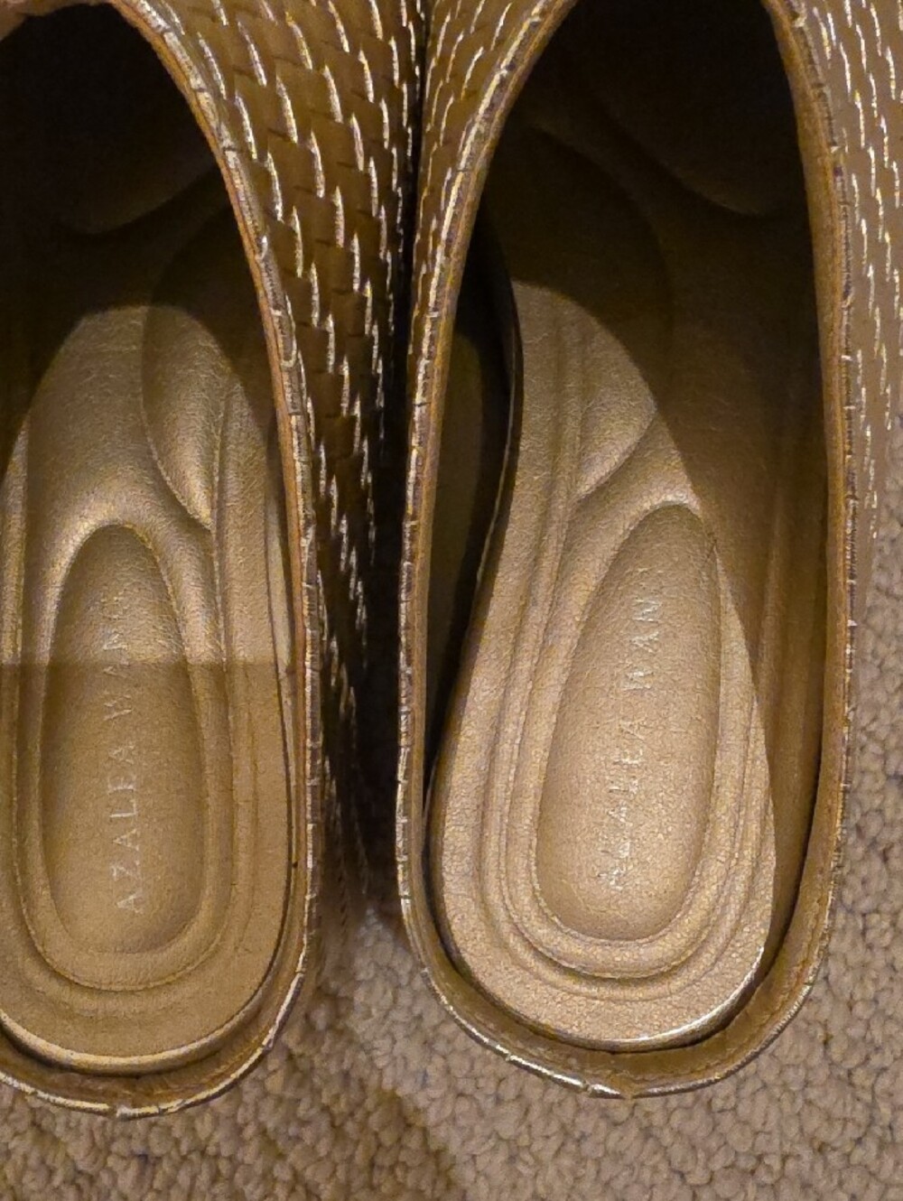Metallic Gold Woven Ballet Flats for Women - Picture 3 of 6